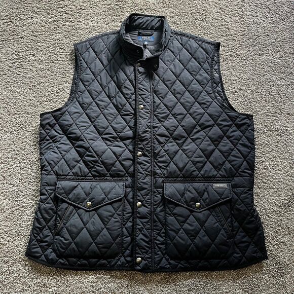 Polo Ralph Lauren Iconic Quilted Vest Puffer Jacket Full Zip Navy Blue Mens 3XLT - Picture 1 of 8